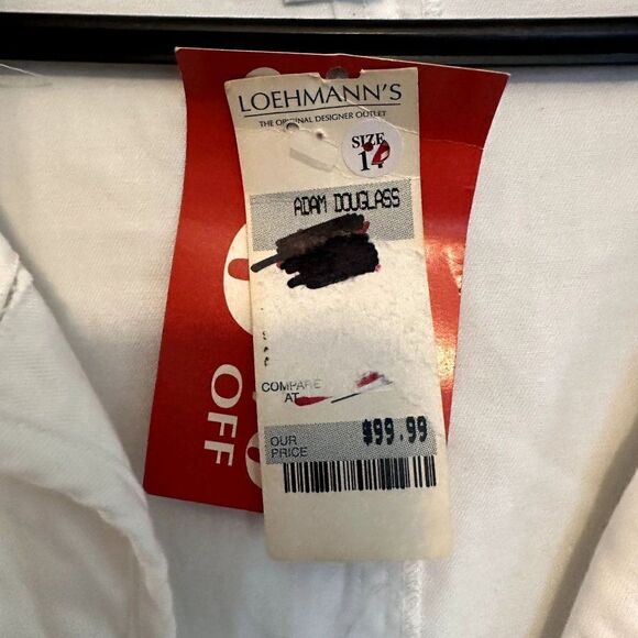 VTG Adam Douglass Adrianna Papell White Cotton Embellished Jacket Womens 14 NWT - Picture 5 of 13